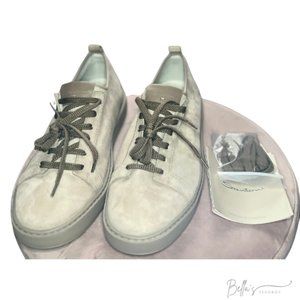 Santoni Barit Suede Shoes, Beige/Gray, M 11.5